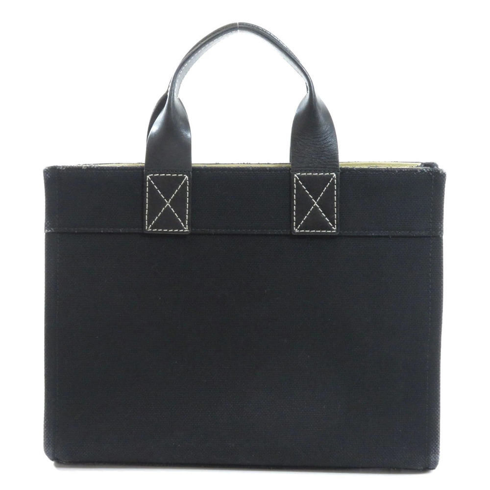 Burberry Label Bag Tote Blue Canvas Blue